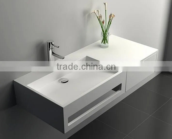 Modern Style Cabinet Wash Basins, Stone Resin bathroom Wash Basin, wall hung wash basin