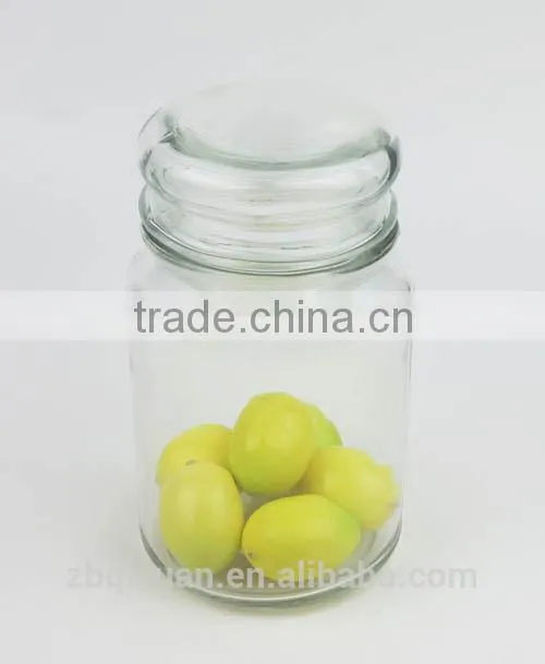 Round Clear Glass Candle Jar with Glass Lid