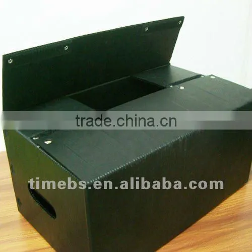 Antistatic corrugated plastic box for components