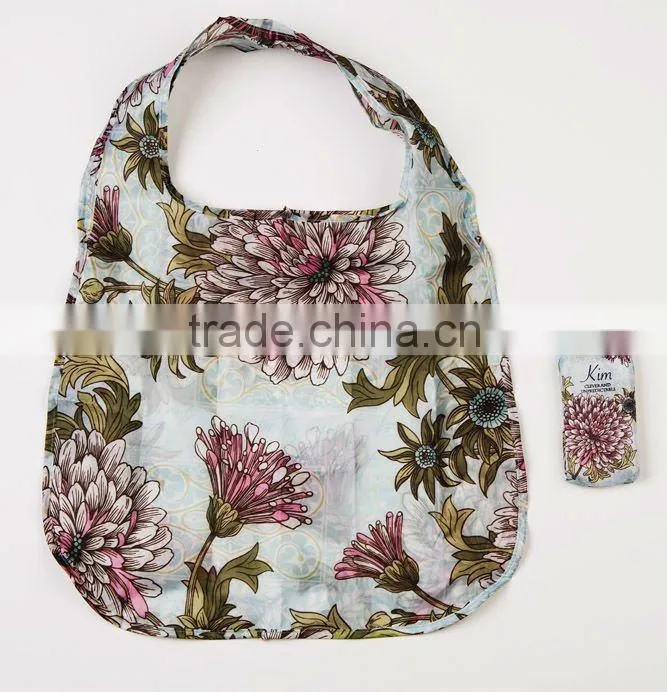170T suprior quality polyester reusable folding shopping bags