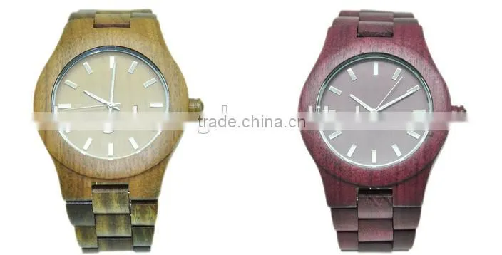 2016 New design customized logo wood watch stainless steel watch
