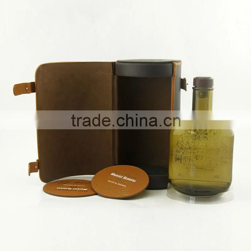 Custom PU Leather Christmas Gift Boxes for Wine Bottles