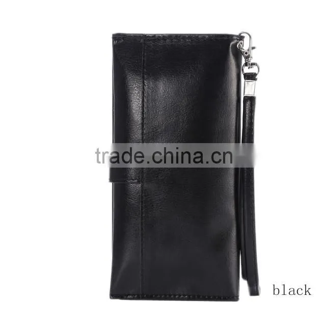 For Apple Iphone 4 5 6 plus Wallet Case Pu leather case with Card Slots and Cash Compartment Flip Cover