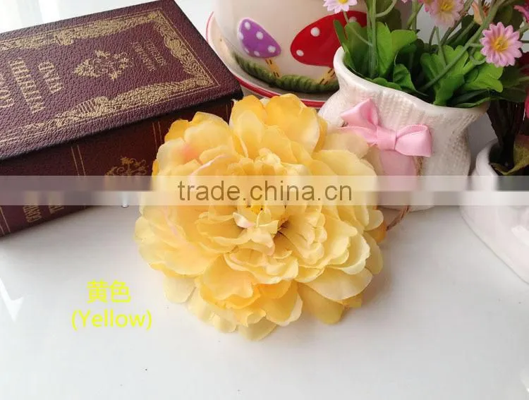 Silk Fabric Artificial Peony Flower Silk Flower Head