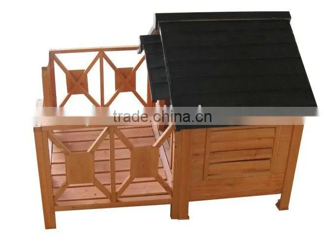 Wooden Pet House for Dogs with Handrail Pet Cages,Carriers & Houses