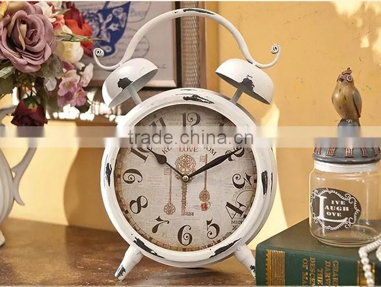 Antique home decor gift iron table clock