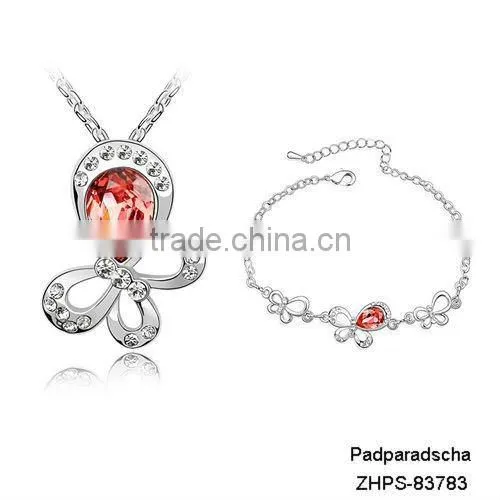 Austria jewelry Butterfly Crystal set ZHPS-83782