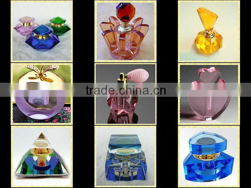 Handcrafted Purple Crystal Perfume Bottles For Wedding Decoration