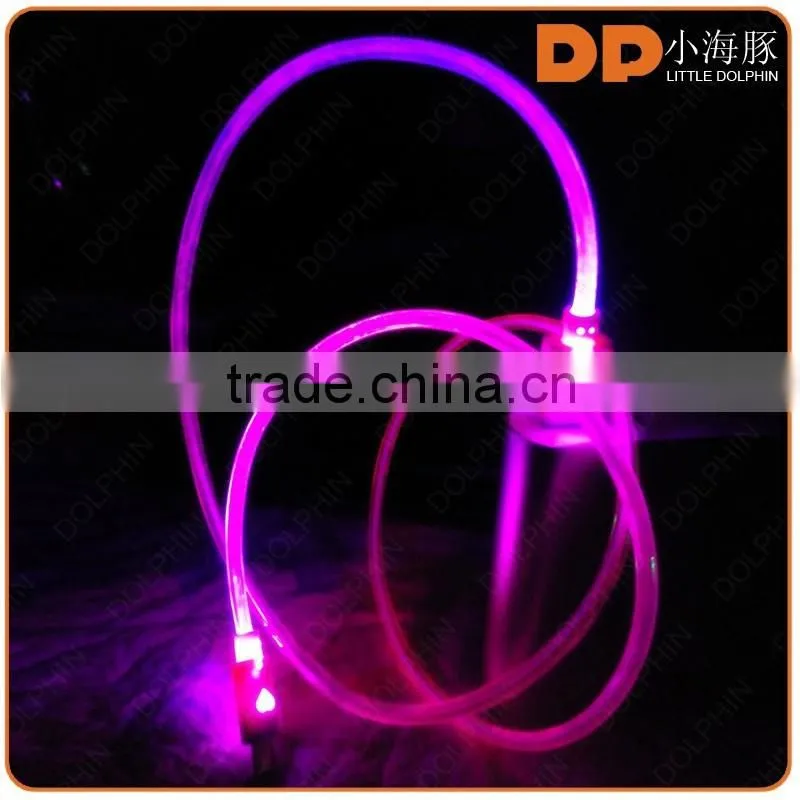Colorful light up usb led cable mini charger usb type usb cable best quality