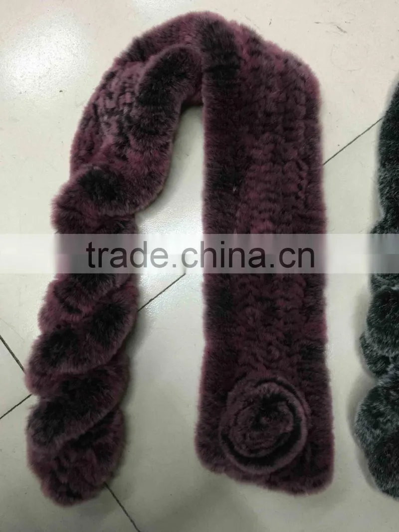 Fashion Style Fur Scarf Shawl / Rex Rabbit Fur Scarf From China