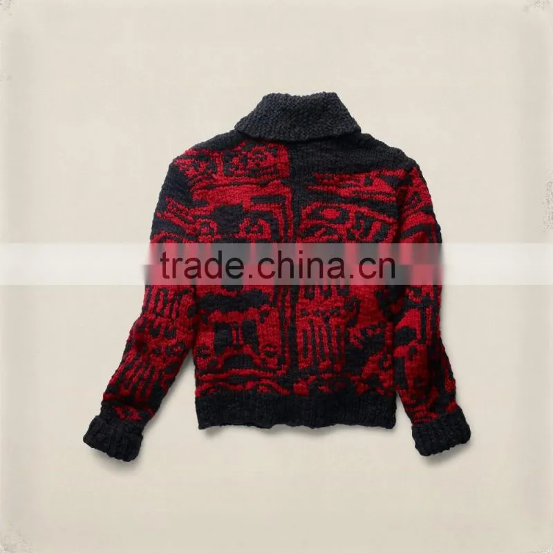 15PKSW41 hand made winter thick knit wool sweater