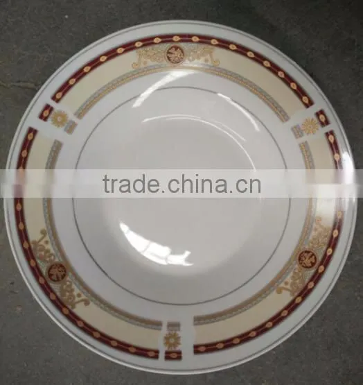 OEM 8inch cheap ceramic soup plates , round edge decor soup plate , cheap porcelain soup plate to Irap