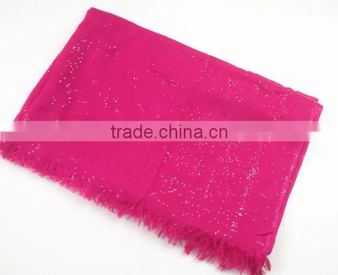 2015 Beautiful dyeing viscose glittering scarf