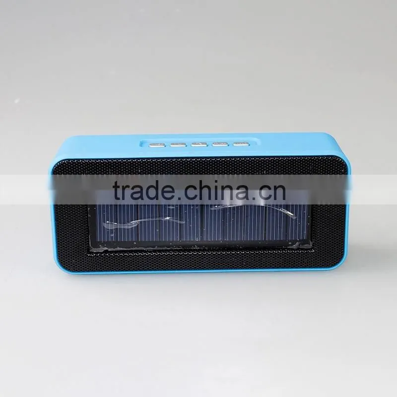 2016 portable mini fm gift bluetooth wireless solar powered speaker
