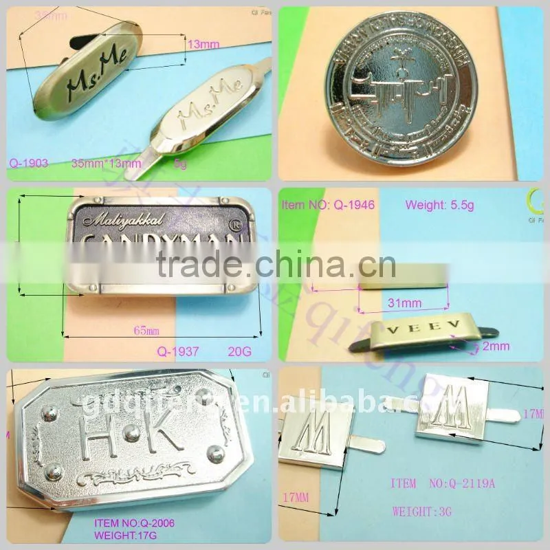 qifeng fashion bag accessories metal tag q-2728
