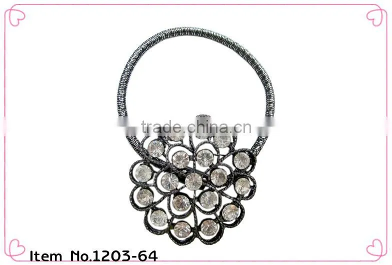 crystal with pearls Metal Free hair elastic band ponytail holder