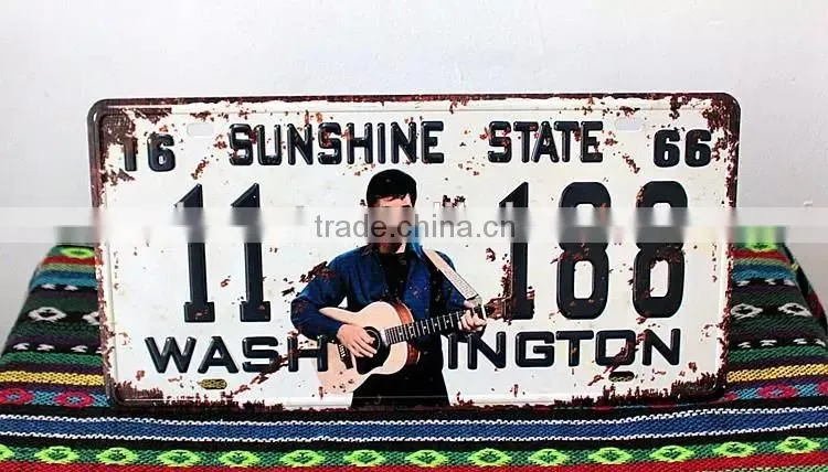 distress retro car license plate