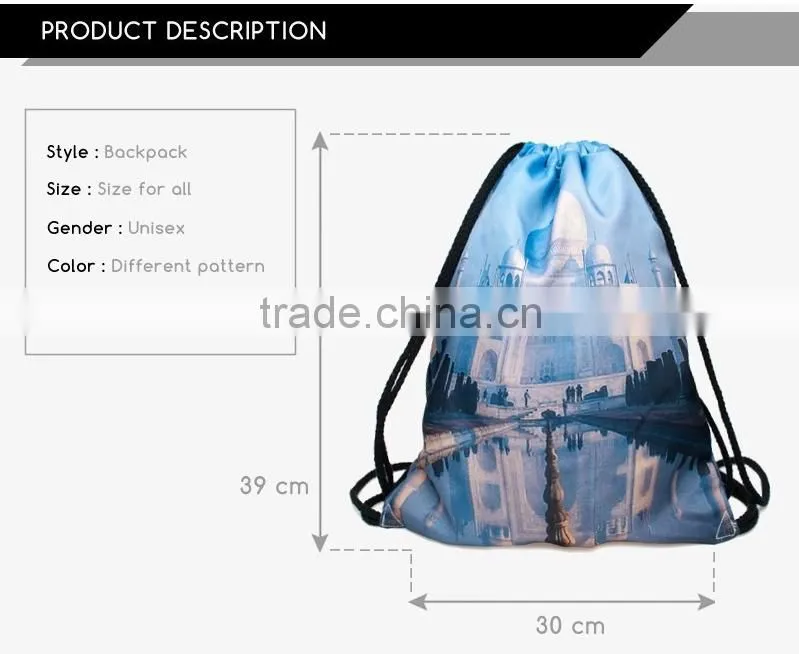 Wholesale backpack drawstring bag draw string bag custom