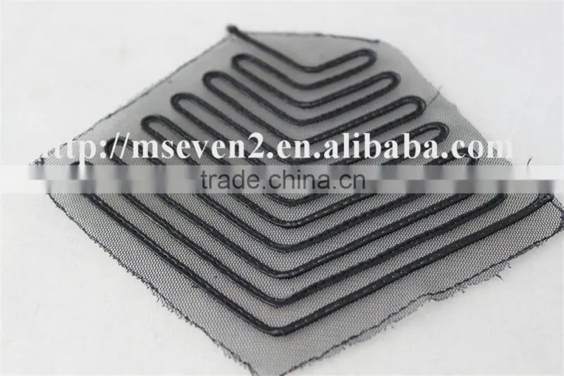 hot lace embroidery patch trim in black color shoulder patches for clothing