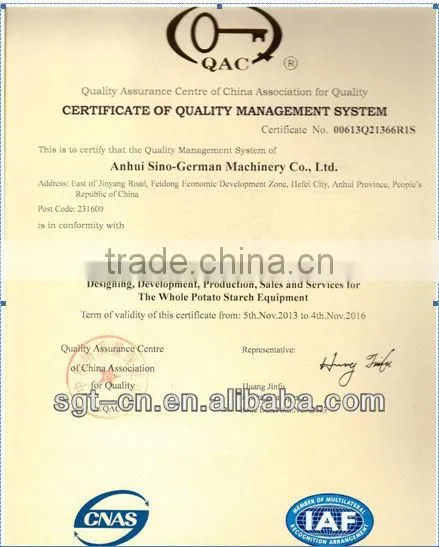 Manioc& cassava Starch production Equipment