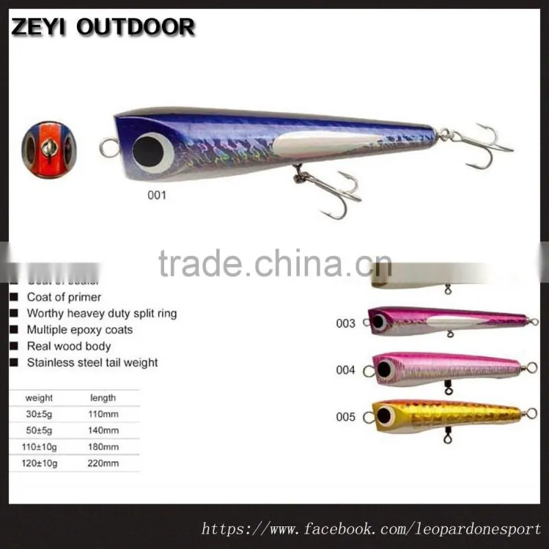 New Fishing Stickbait Popper Lure Wooden Bait For Sale
