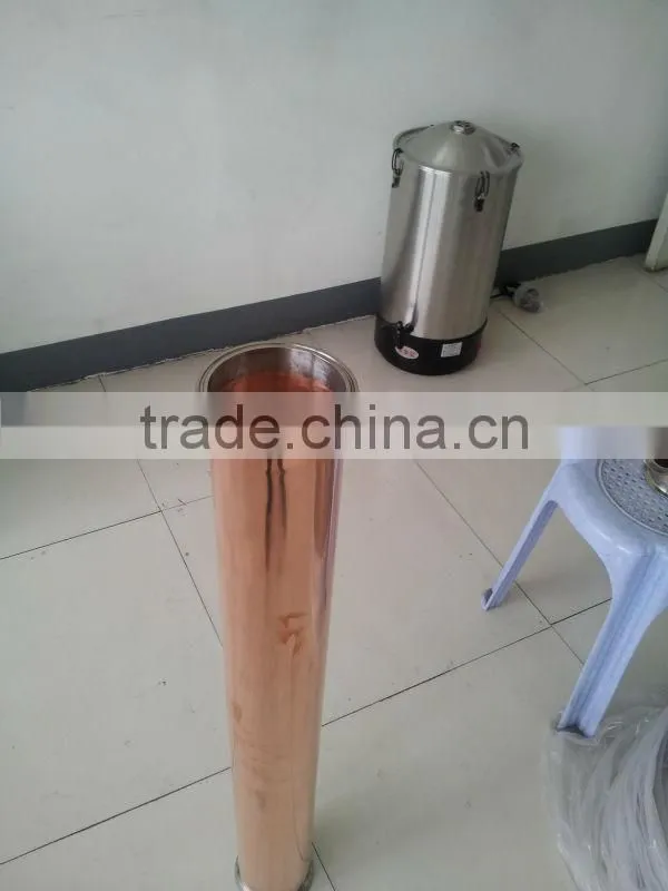 red copper column in distillation equipment for vodka
