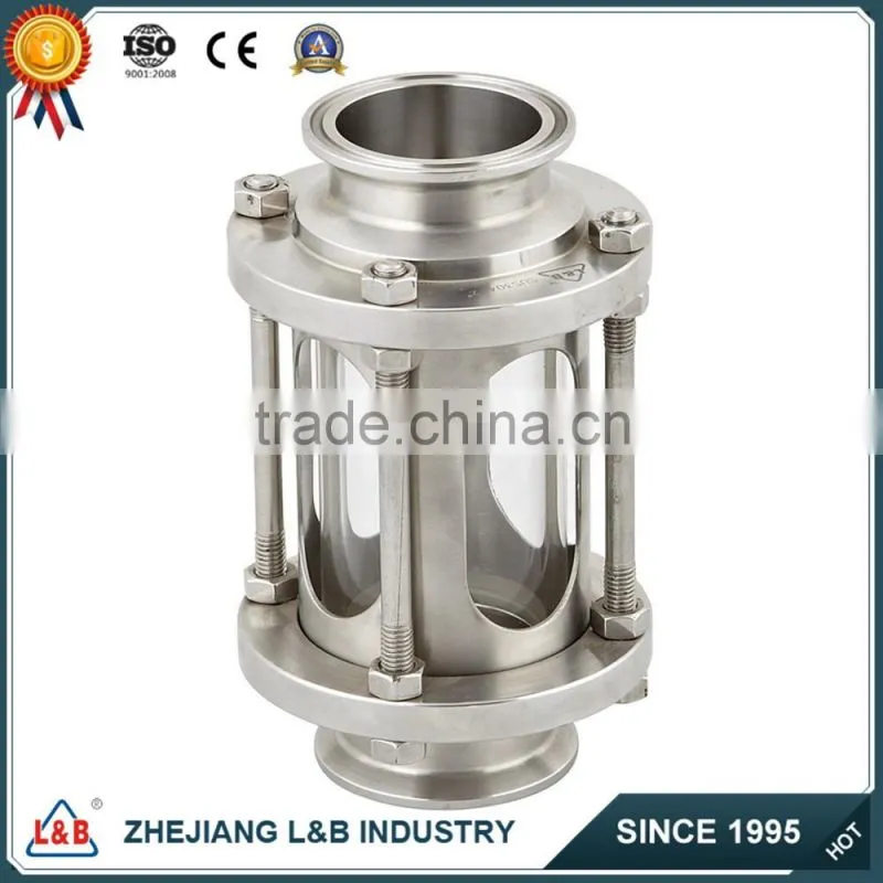 sanitary stainless steel pipe cross sight glass