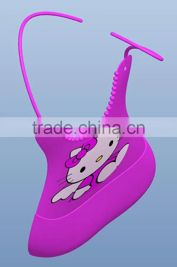 silicone baby waterproof soft bib apron pinafore feeding spill food collector holder
