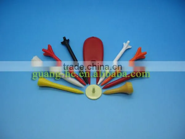 PLA white Golf Tee of biobased polylactide material --100% biodegradable compost eco-friendly non-pollution