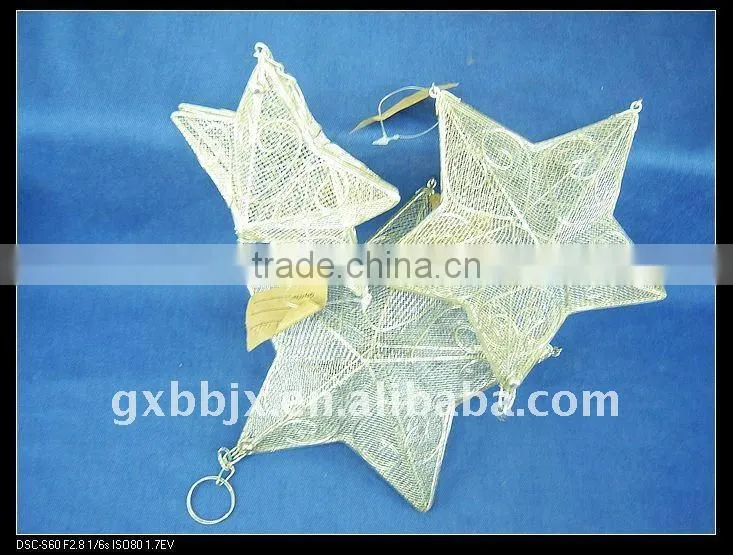 White wire star shape closeout christmas decorative craft