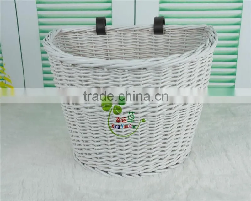 wholesale white hand-made half round wicker bicycle