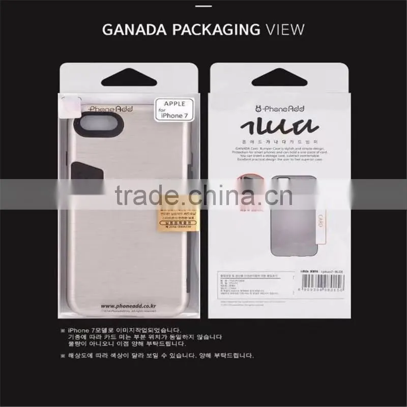 Ganada anti-skid card bumper/card pocket PC&TPU cell phone case for Iphone