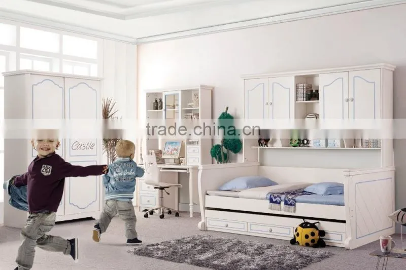 RD16 boys& girls white bedroom set wooden children bunk bed set kid's funny furniture