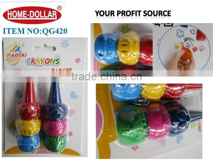 color box nontoxic creative crayon environmental wax new funny 6colors farm shaped finger crayon set