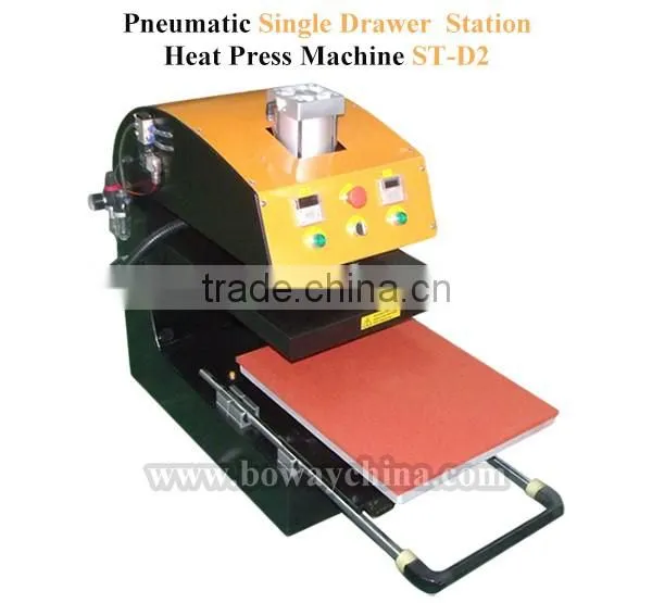 Single Drawing Out Stations Pneumatic T-shirt Heat Press Printing Machine