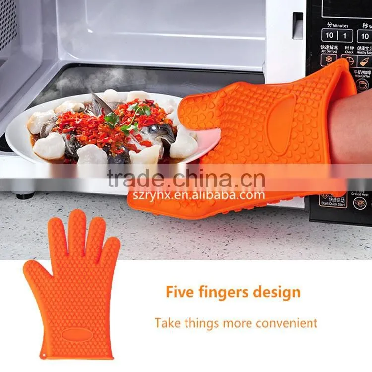 Long oven glove cooking pinch grips, silicone pot holder gloves