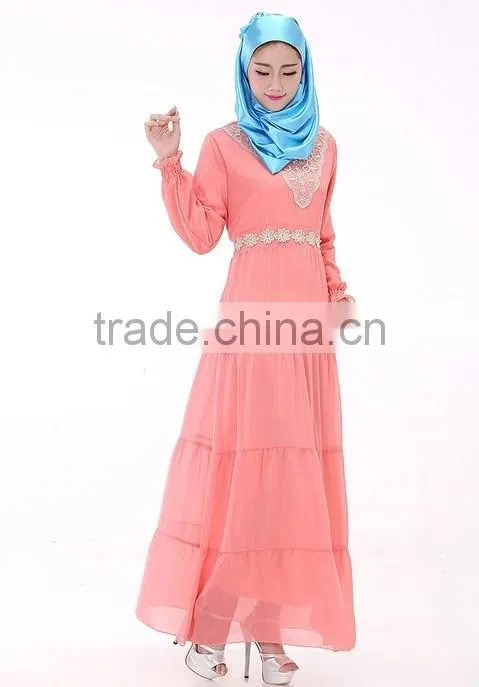 formal women lace long sleeve muslim evening dress
