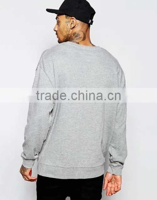 Wholesale comfortable oversized crewneck plain men sweatshirt made in China