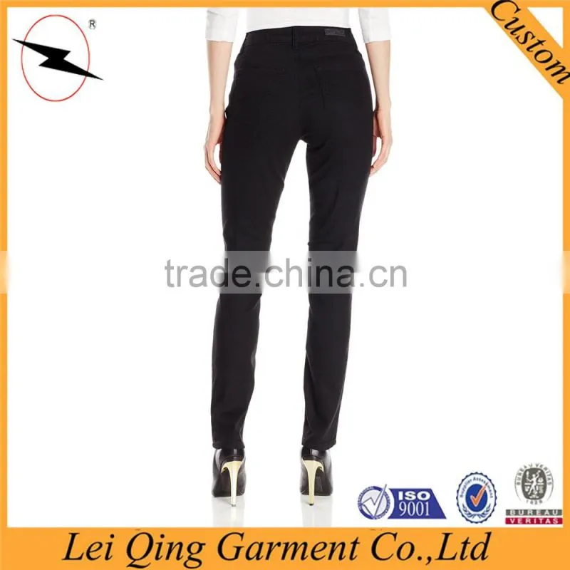Simple style washing solid color women's skinny jeans apparel