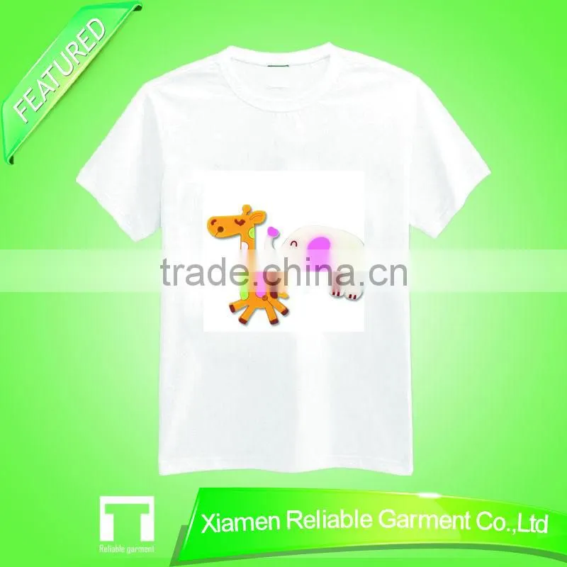 Hot!2016 fashion 100% cotton light up t shirts for kids cartoon pattern
