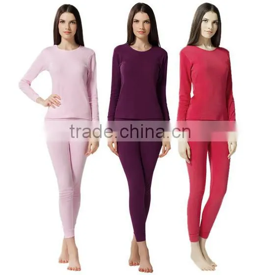 Cotton Lycra Men's Heat Thermal Underwear Lady Long Johns Long Sleeves