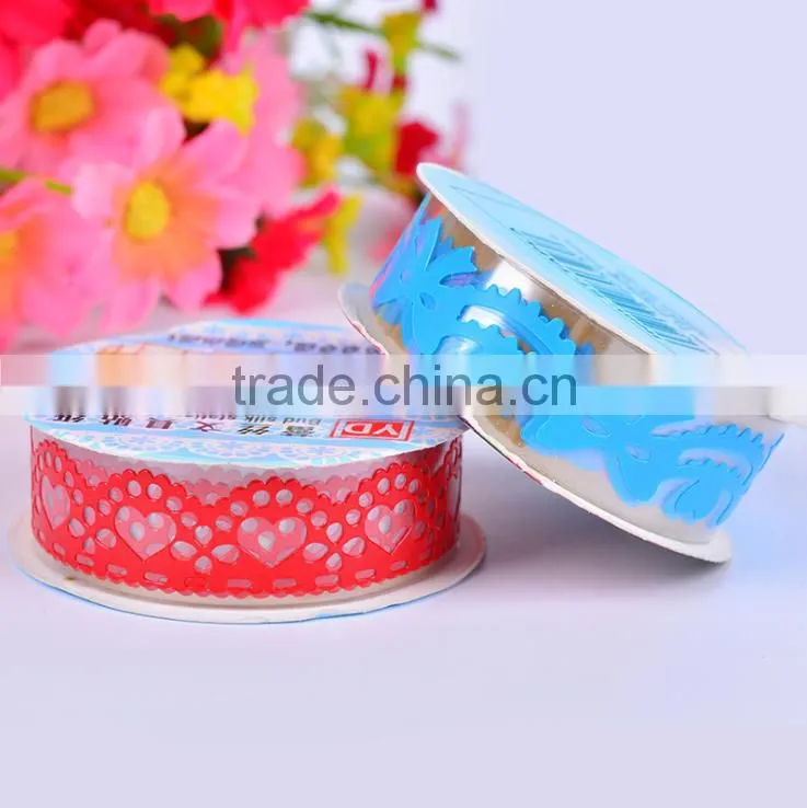 1.5cm*1m Multicolor lace tape,PVC tape DIY washi tape cartoon characters adhesive paper tape