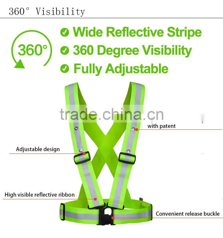 Elastic adjustable running motorcycle reflective airport safety vest