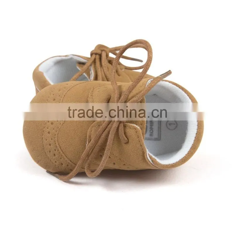 baby boys fashion shoes, PU baby shoes with strings, new design baby boy shoes
