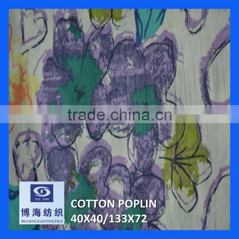 100 cotton poplin fabric dyed and printed fabric
