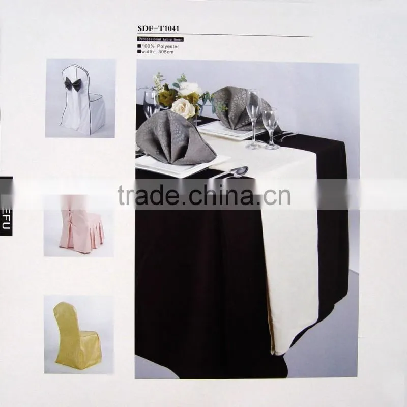 Wholesale customized Table Linens Polyester Jacquard round black TableCloths Damask cloth Table Covers