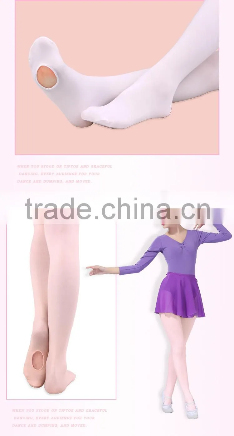 Factory In-stock Convertible Dance Tights Training Ballet Tights With Hole