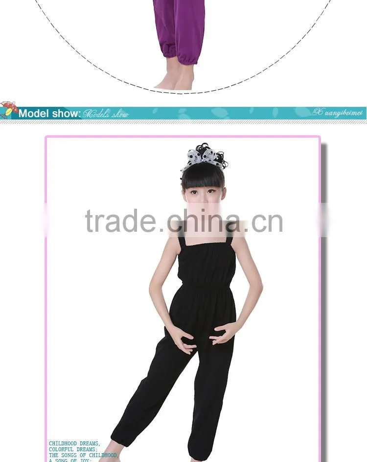 Child Ballet Leotard Jumpsuit Children Cotton Gymnastic Suspenders Pants Training Ballet Dancewear