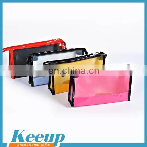 Cheap clear pvc plastic bag with snap button for promotion