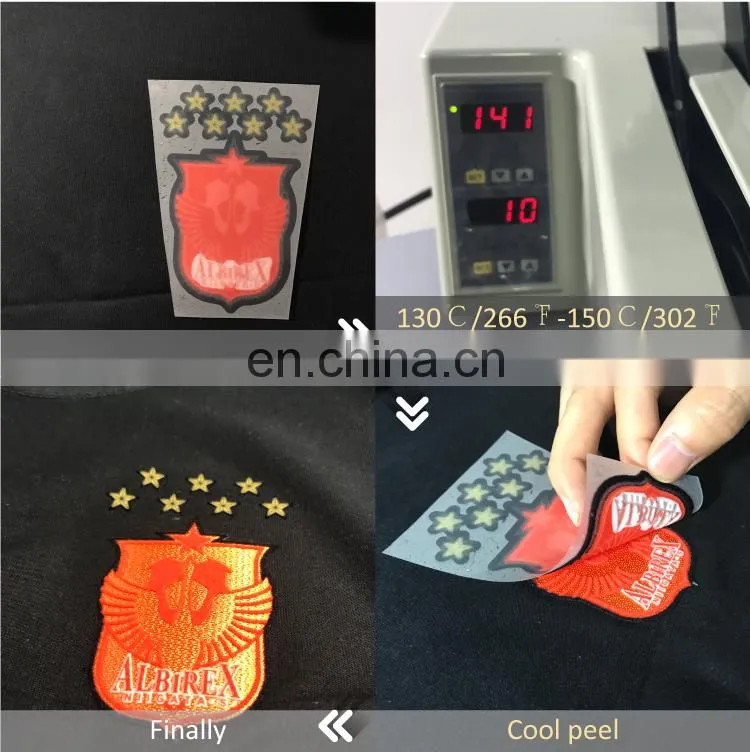 football shirt soccer patches printing sublimation flock patch